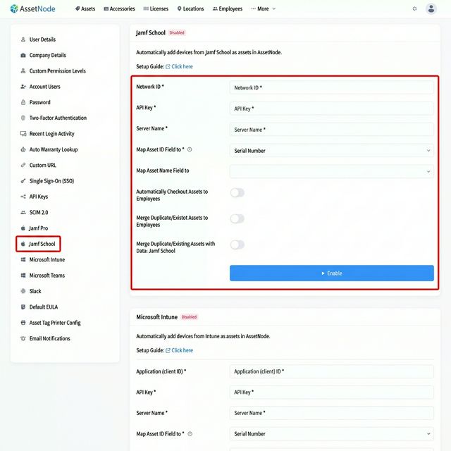 Jamf School: Salva e verifica