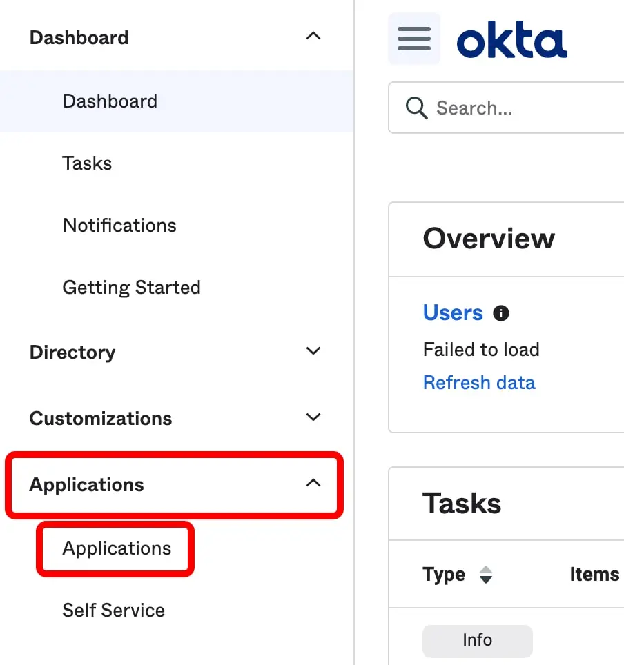 Okta: In der Okta Admin Console anmelden