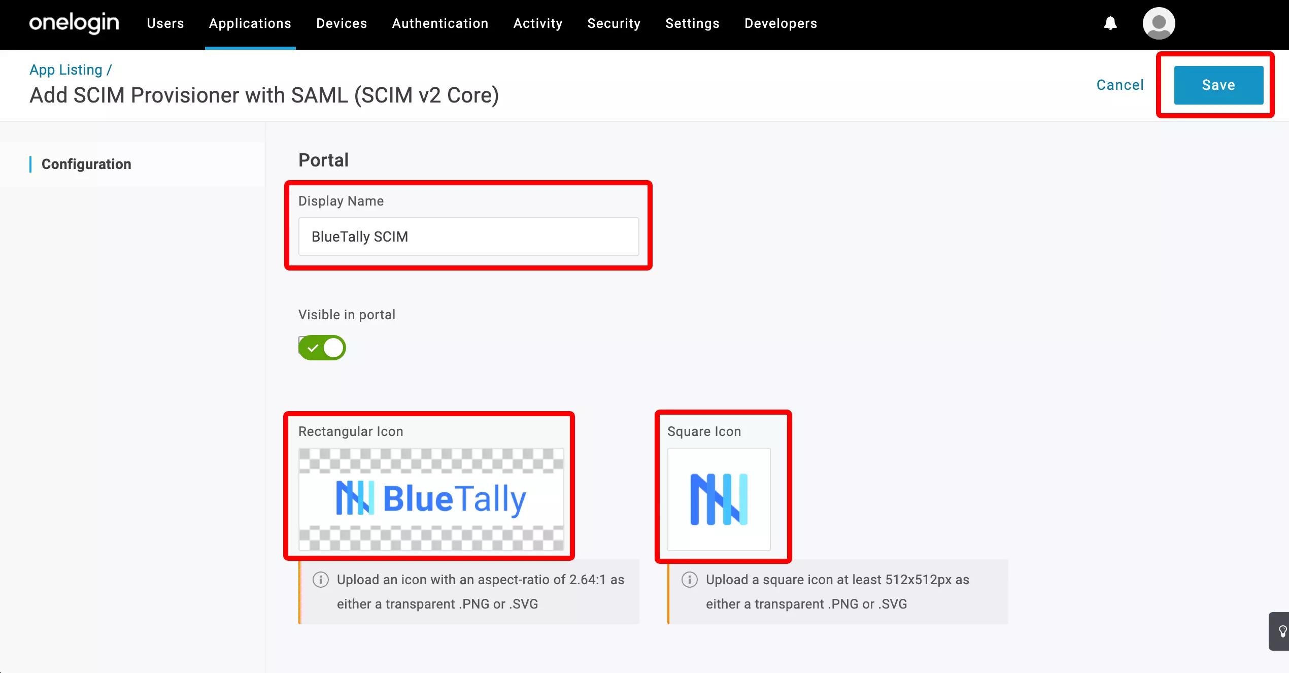 OneLogin: Nach der SCIM-App suchen