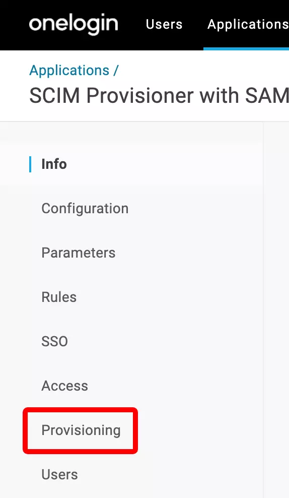 OneLogin: Provisioning konfigurieren